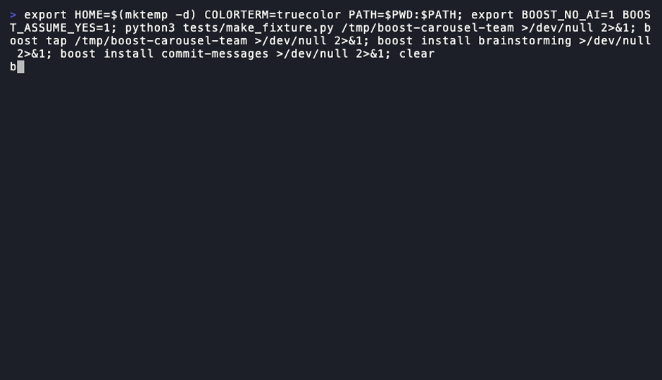 Terminal recording: boost pulse shows a local activity feed of recent tap and install events with who did what, when, and from which tap.