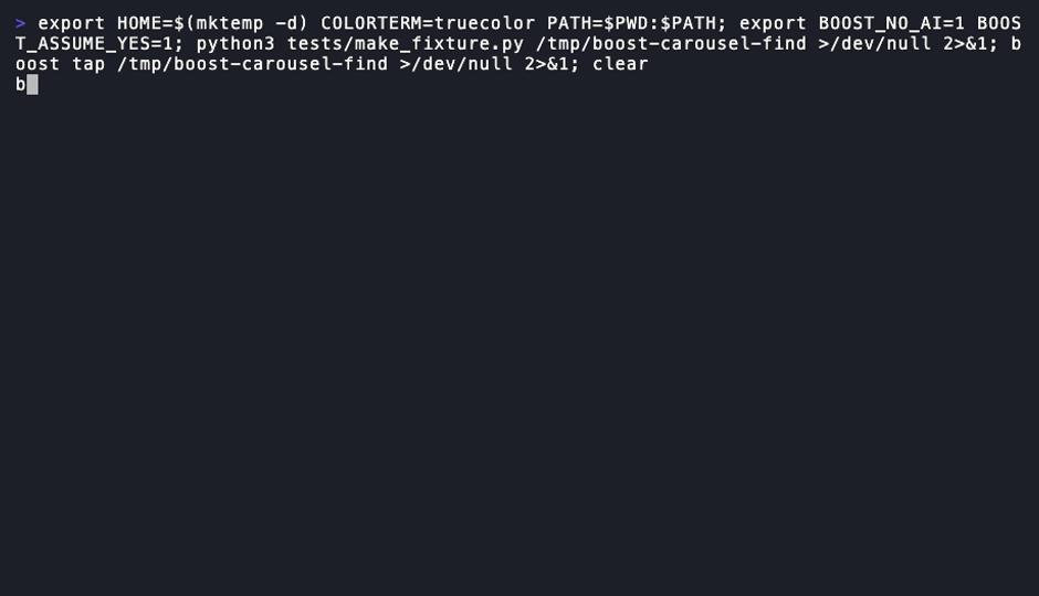 Terminal recording: boost search 'never write production code without a failing test' ranks tdd-workflow first via full-content BM25 even though that phrase isn't in its name or description; a second search for jira ranks jira-integration top with a relevance meter.